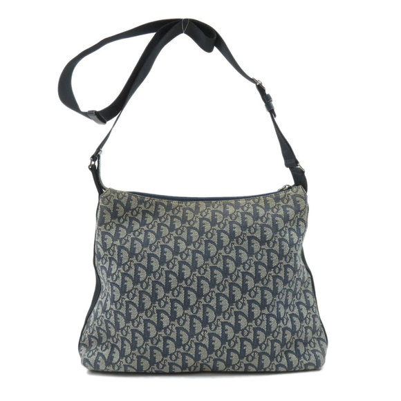 Christian Dior Trotter Shoulder Bag Canvas Navy - Picture 2 of 9